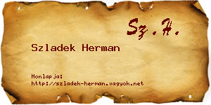 Szladek Herman névjegykártya