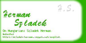 herman szladek business card